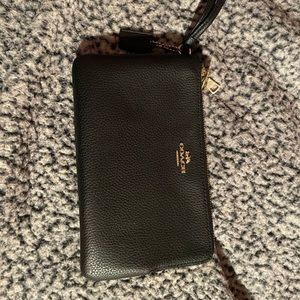 Coach double zipper wristlet